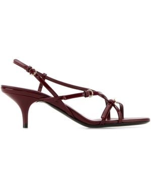 Miu Miu Tyrian Leather Sandals - Purple