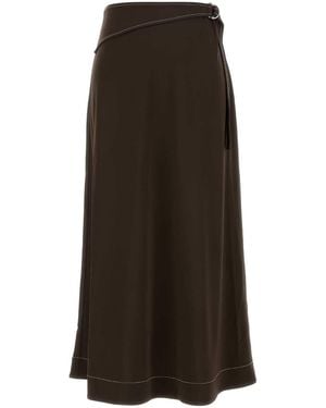 Tory Burch Jersey Belted Maxi Skirt - Brown
