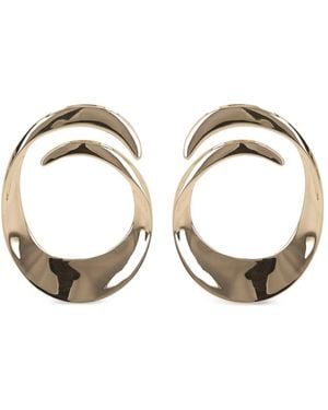 Self-Portrait Tone Brass Earrings - Metallic