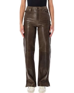 Golden Goose Melany Panelled Calf Leather Trousers - Brown