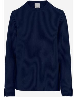 Allude Lust auf Wolle und Kaschmir -Rippen -Pullover - Blau