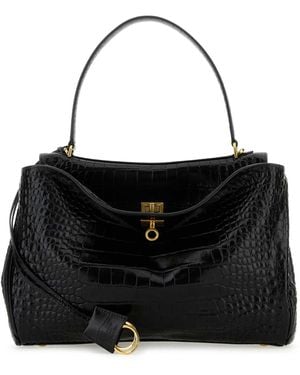Balenciaga Leather Rodeo Handbag - Black