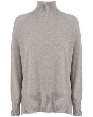Kangra Cashmere Collo Cratere Manica Raglan Con Spacchi - Grey