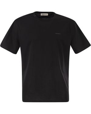 Premiata Katoenen T-shirt Met Technisch Detail En Logo - Zwart