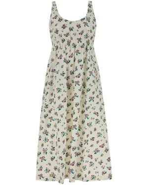 Tory Burch Printed Poplin Dress - White