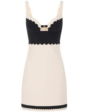 Elisabetta Franchi Dress With Embroidery And Bow - Black
