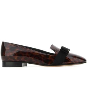 Ferragamo Printed Leather Laufer Ballerinas - Multicolour