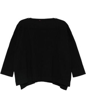 Daniela Gregis Baumwollpullover mit U-Boot-Ausschnitt - Schwarz
