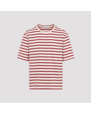 Jil Sander Katoenen T-shirt - Rood