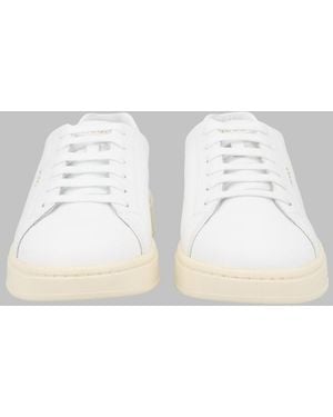 HUGO Neston Minimalist Cowhide Leather Sneakers - White