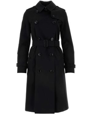 Burberry Heritage Kensington Long Trench Coat - Black