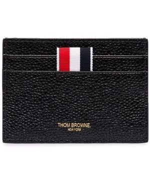 Thom Browne Double Sided Card Holder W/ Rwb Gg Tab - Black