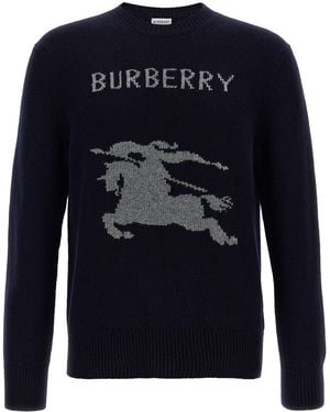 Burberry Logo Intarsia Sweater - Blau