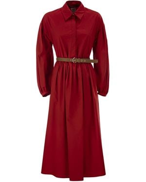 Max Mara Mstmarmo Cotton Shirt Dress - Red