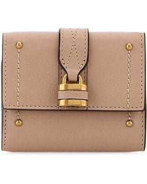 Chloé Antiqued Leather Mini Paddington Wallet - Natural