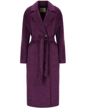 Twinset Belted Coat - Purple