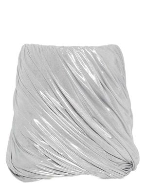 Norma Kamali Metallic-Drapierter Minirock - Grau