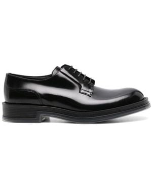 McQueen Leather Float Lace-Up Shoes - Black