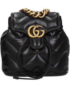 Gucci Marmont 2.0 Backpacks And Baby Bags Leather - Black