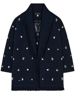Alanui Echoes Of The Bandana Cashmere Cardigan - Blue