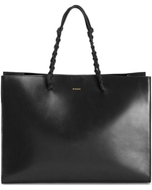 Jil Sander Tangle Leather Shopping Bag - Black