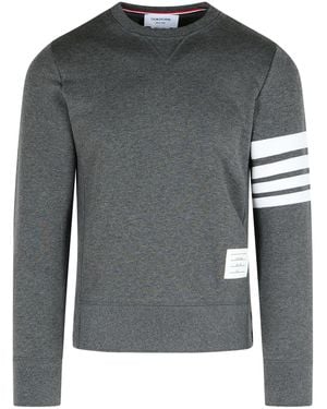Thom Browne '4 Bar' Dark Cotton Sweatshirt - Grey