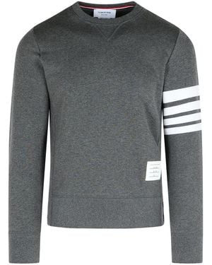 Thom Browne '4 bar' dunkelgraues Baumwoll -Sweatshirt