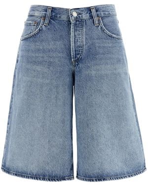 Agolde 'Baggy V-Short' Bermuda Shorts - Blue