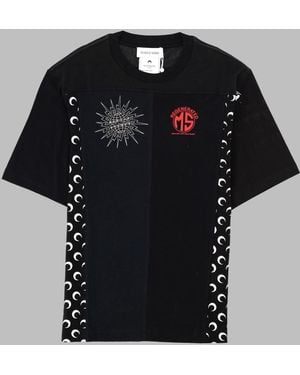 Marine Serre T Shirt "Upcycled" Con Stampa - Black