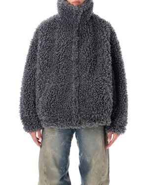 Acne Studios Oversized Faux Fur Bomber Jacket - Grey