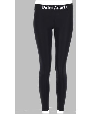 Palm Angels Leggings With Logo - Blue