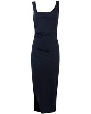 Patrizia Pepe Abito Midi Con Spacco Nero - Blau