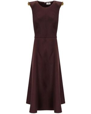 Elisabetta Franchi Midi Jewel Dress - Purple