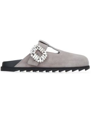 Roger Vivier Slidy Viv Closed T Strap Mule - White