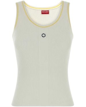 KENZO Logo Round Neck Top - White