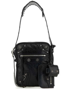 Balenciaga Leather Le Cagole Crossbody Bag - Black