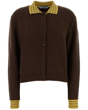 Prada Cashmere Blend Cardigan - Brown