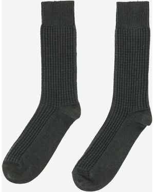 ANT45 Calcetines De Algodón Acanalado Con Logo - Gris