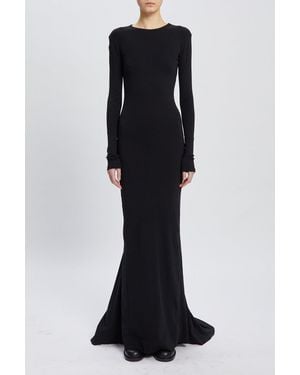 Ann Demeulemeester Jesse Long Sleeve X-Long Flared Dress - Black