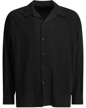 A.PRESSE Casual Silk Shirt - Black