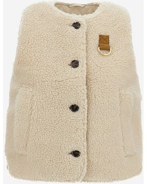 Barbour Fur-Effect Nylon Vest Polyester Waistcoats & Gilets - Natural