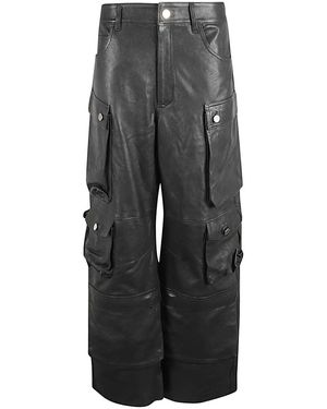 Fermas.club Pantalones de carga de cuero fermas. - Gris