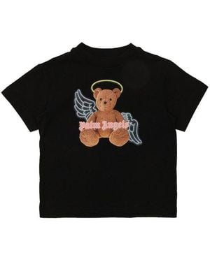 Palm Angels T Shirt With "Bear" Logo - Black