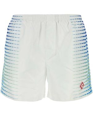 CASABLANCA White Polyester Swimming Shorts