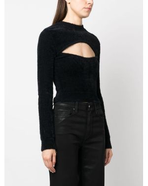 Moschino Pullover Aus Faux Fur - Schwarz