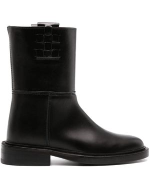 Hereu Bottines En Cuir Anella À Détails Tressés - Noir