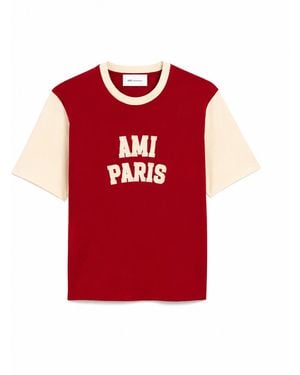 Ami Paris Cseta Con Bordado De Fieltro Paris - Rojo