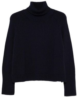 Base London Wool Turtle Neck Sweater - Blue