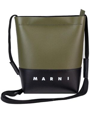 Marni Borsa A Tracolla Con Logo Colourblock - Green