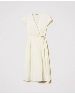 Twinset Vestido longuette de gemelo - Blanco